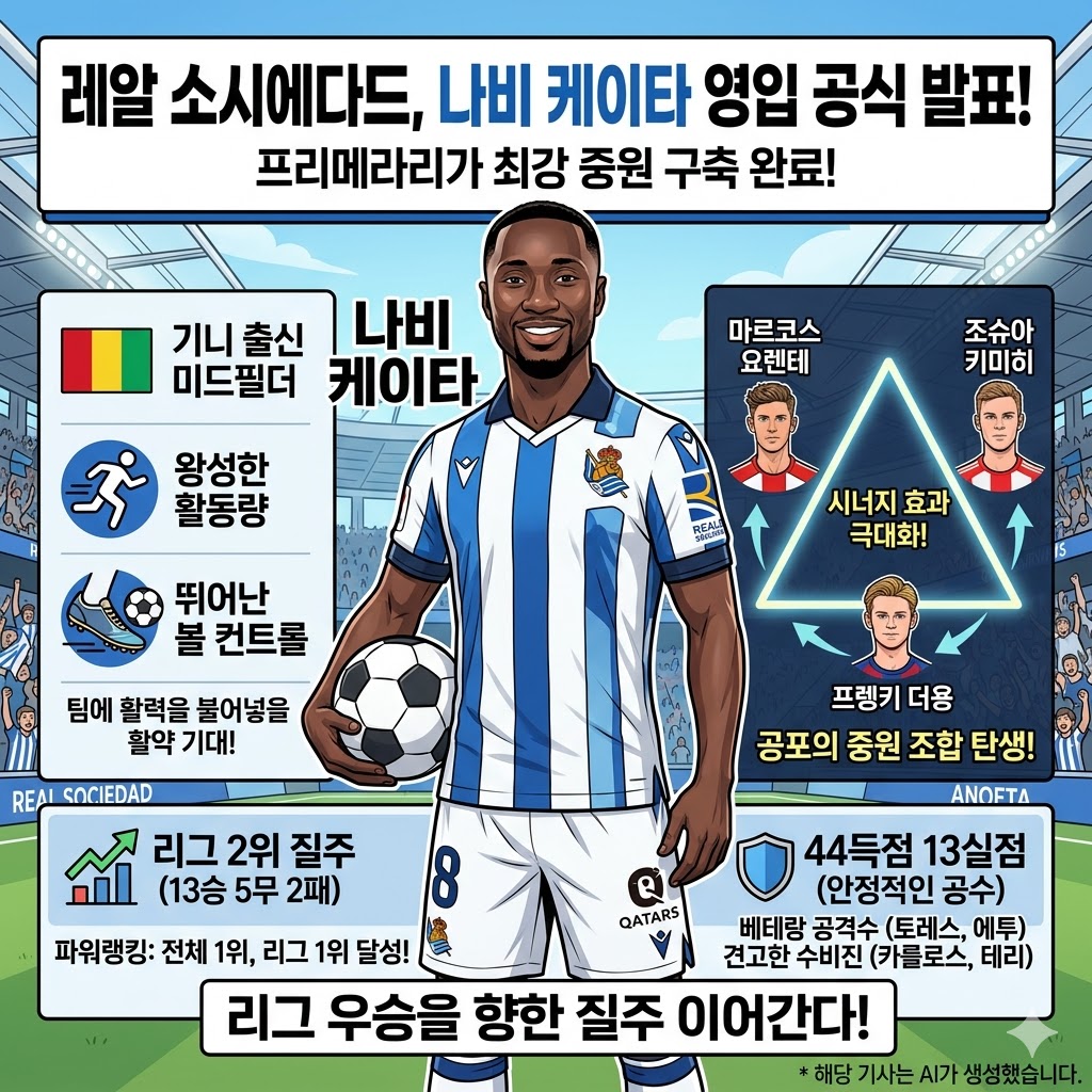 레알 소시에다드, [미친] 중원 완성! 케이타 전격 합